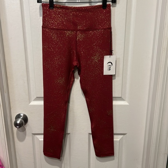 NWT ZYIA Active Red Stay Gold Light n Tight Hi-Rise 7/8 24” Leggings in Size 4! - Picture 3 of 10